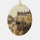 Place du Theater Francais, Paris Rain by Pissarro Keramik Ornament (Rechts)
