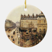 Place du Theater Francais, Paris Rain by Pissarro Keramik Ornament (Hinten)