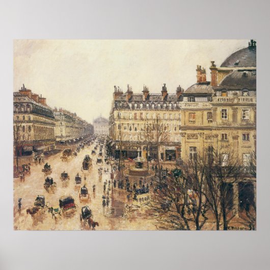 Place du Theater Francais, Paris Rain by Pissarro Poster (Vorne)