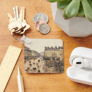 Place du Theater Francais, Paris Rain by Pissarro Schlüsselanhänger