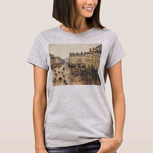 Place du Theater Francais, Paris Rain by Pissarro T-Shirt (Vorderseite)