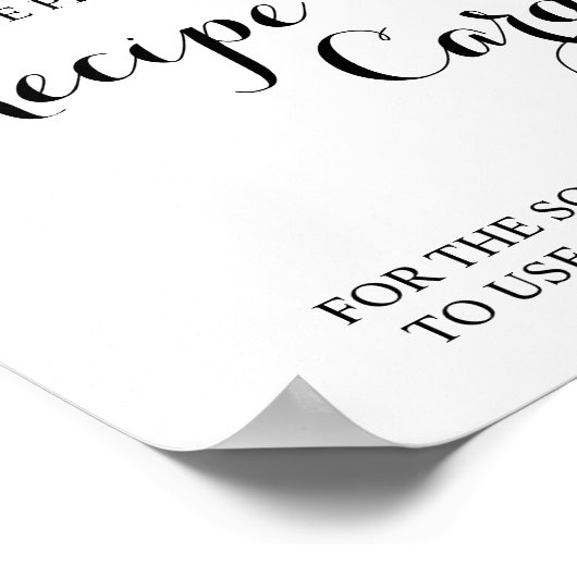 Place Recipe Card Hier Brautblende & Duschgel Zeic Poster (Ecke)