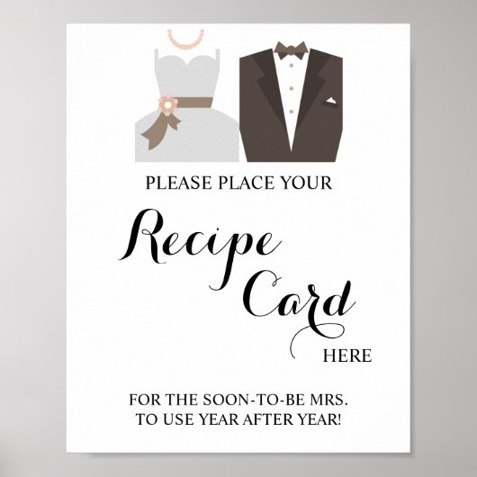 Place Recipe Card Hier Brautblende & Duschgel Zeic Poster (Vorne)