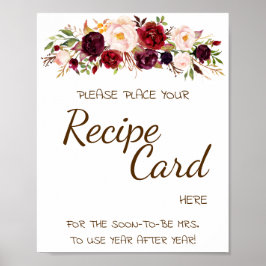 Place Recipe Karte Hier Marsala Blume Duschgel Poster