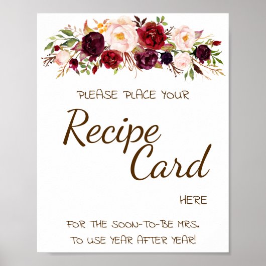 Place Recipe Karte Hier Marsala Blume Duschgel Poster (Vorne)