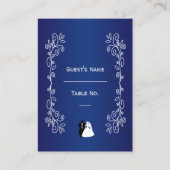Place Setting Card Royal Blue Bride Groom Platzkarte (Vorderseite)