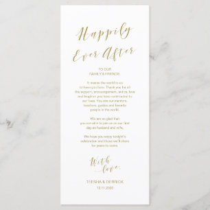 Place Setting Danke Karte, modernes Script Gold Programm