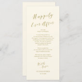 Place Setting Danke Karte, modernes Script Gold Programm (Vorne/Hinten)