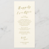 Place Setting Danke Karte, modernes Script Gold Programm (Vorderseite)