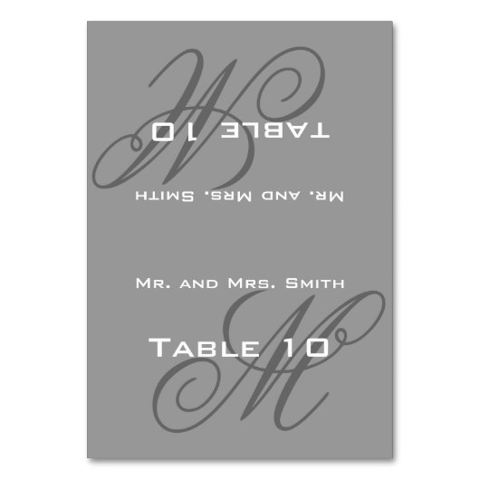 Place Setting Monogram Tischnummer (Vorderseite)