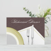 Place Setting Probe Dinner Einladung (braun) (Stehend Vorderseite)