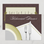 Place Setting Probe Dinner Einladung (braun) (Vorne/Hinten)