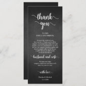 Place Setting Vielen Dank, rustikale Chalkboard Ka Programm (Vorne/Hinten)