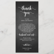 Place Setting Vielen Dank, rustikale Chalkboard Ka