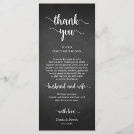 Place Setting Vielen Dank, rustikale Chalkboard Ka Programm