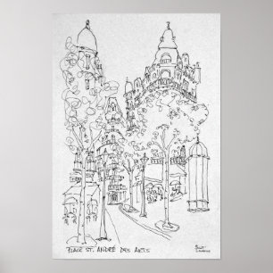 Place St. Andre des Arts   Paris, Frankreich Poster