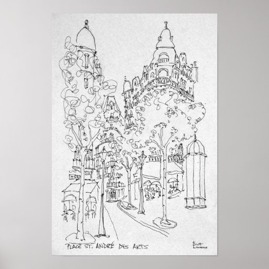 Place St. Andre des Arts | Paris, Frankreich Poster (Vorne)