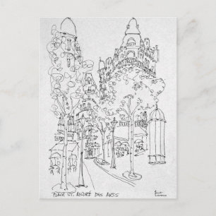 Place St. Andre des Arts   Paris, Frankreich Postkarte
