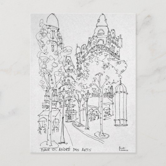 Place St. Andre des Arts | Paris, Frankreich Postkarte (Vorderseite)