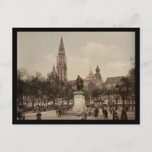 Place Verte und Kathedrale, Antwerpen, Belgien Postkarte
