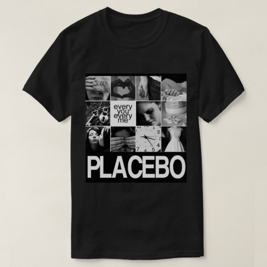Placebo Schwarzweiß-Foto Collage Brian Molko T-Shirt (Design vorne)