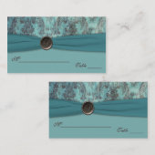 Placecards für aquamarine und braune Beschädigunge Platzkarte (Vorne/Hinten)
