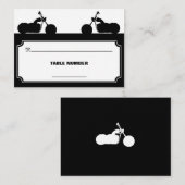 Placecards für Schwarz-weiße Motorradfahrer-Silhou Platzkarte (Vorne/Hinten)