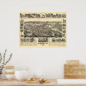 Placerville, CA Panoramic Map - 1888 Poster (Küche)