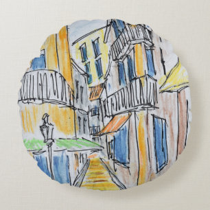 Placette Abbe Robert Jarred   Alt-Nizza, Frankreic Rundes Kissen