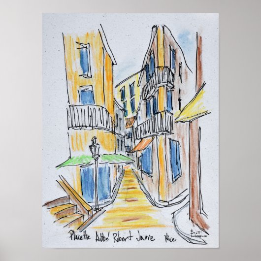 Placette Abbe Robert Jarred | Altes Nizza, Frankre Poster (Vorne)