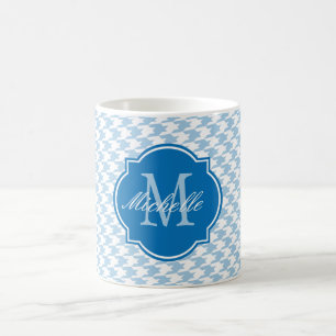 Placid Blue Hahnentrittmuster Monogram Tasse