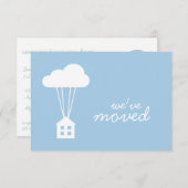Placid Blue House & Cloud Housewarming Einladung (Vorne/Hinten)