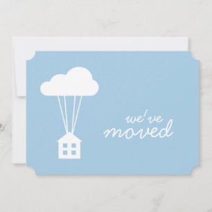 Placid Blue House & Cloud Housewarming Einladung