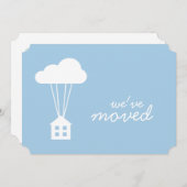 Placid Blue House & Cloud Housewarming Einladung (Vorne/Hinten)