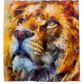 Placid Lion Face Duschvorhang (Vorderseite)