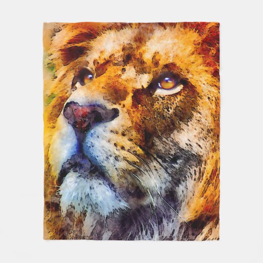 Placid Lion Face Fleecedecke (Vorderseite)