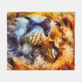Placid Lion Face Fleecedecke (Vorderseite (Horizontal))