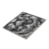 Placid Lion Face Silver Fliese (Seite)