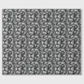 Placid Lion Face Silver Geschenkpapier (Flach)