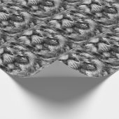 Placid Lion Face Silver Geschenkpapier (Ecke)