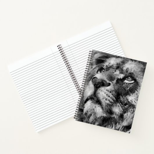Placid Lion Face Silver Notizblock (Innenseite)