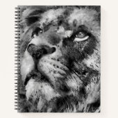 Placid Lion Face Silver Notizblock (Vorderseite)