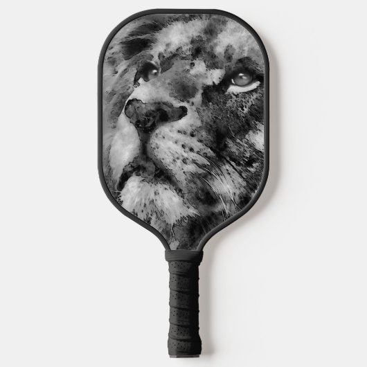 Placid Lion Face Silver Pickleball Schläger (Vorderseite)
