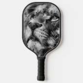 Placid Lion Face Silver Pickleball Schläger (Rückseite)