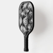 Placid Lion Face Silver Pickleball Schläger (Links)