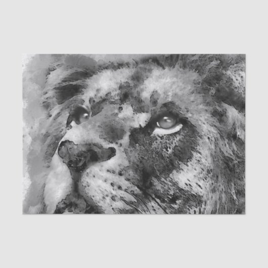 Placid Lion Face Silver Seidenpapier (Vorderseite)