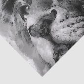 Placid Lion Face Silver Seidenpapier (Ausschnitt)