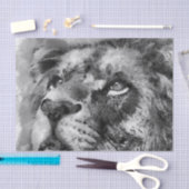 Placid Lion Face Silver Seidenpapier (Handwerk)