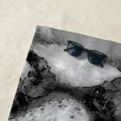 Placid Lion Face Silver Strandtuch (Beispiel)