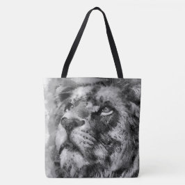 Placid Lion Face Silver Tasche